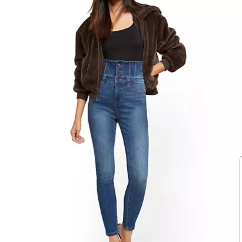 Super High-Waisted Corset Super-Skinny Jeans